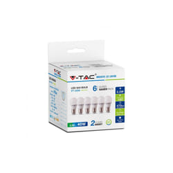V-Tac 5.5W G45 LED PLASTIC BULB 4000K E27 PACK OF 6