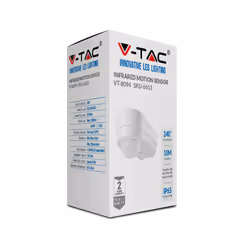 VT-8094 INFRARED MOTION SENSOR-WHITE  BODY- IP65 (240 DEG, 10M, CORNER MOUNTABLE)