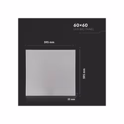 VT-6242 36W 600 x 600  (120LM/W) BACKLIT PANEL + LIFUD DRIVER, TP-A RATED & FLICKER FREE,6000K,  5YR