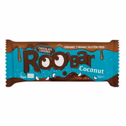 Roobar Chocolate Coconut, Black chocolate, 30 g, Coconut, 659 kJ, 155 kcal, 11 g