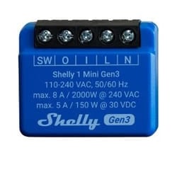 Shelly 1 Mini Gen3 Smart switch 1P Blue