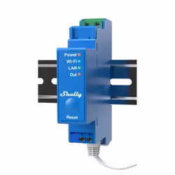 Shelly Pro 1, Solid-state relay, Blue, 802.11b, 802.11g, Wi-Fi 4 (802.11n), 2.4 GHz, 30 m, 13.35 dBmW