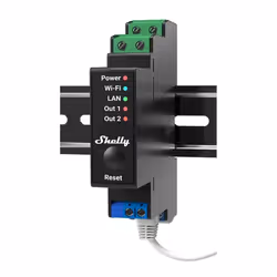 Shelly Pro 2PM, Solid-state relay, Black, 802.11b, 802.11g, Wi-Fi 4 (802.11n), 2.483 GHz, 30 m, 13.34 dBmW