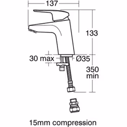 Ideal Standard B1812AA Ceraflex Basin Mixer, Chrome