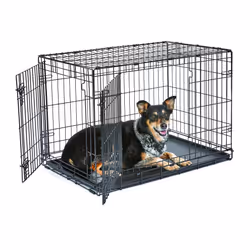 New World Newly Enhanced Double Door 91.44 cm (36-Inch) Dog Crate for Small Dog Breeds; Includes Leak-Proof Pan, Floor Protec ...