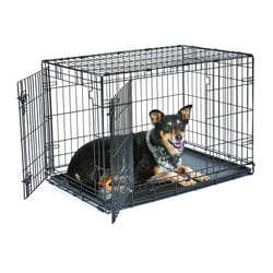 New World Newly Enhanced Double Door 91.44 cm (36-Inch) Dog Crate for Small Dog Breeds; Includes Leak-Proof Pan, Floor Protecting Feet, & New Patented
