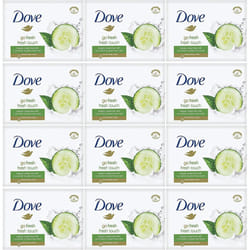 Dove - Fresh Touch Soap Bars - Cucumber & Green Tea Scent - (12 bars)