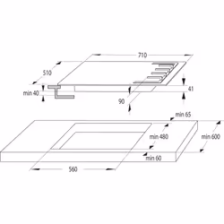Hisense GM773XF hob Stainless steel Built-in 71 cm Gas 5 zone(s) - Additional view 5
