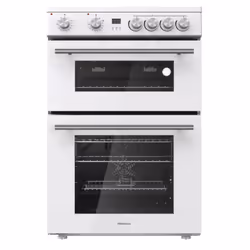 Hisense HDE3211BWUK, Freestanding cooker, White, Rotary, White, Stainless steel, Stainless steel