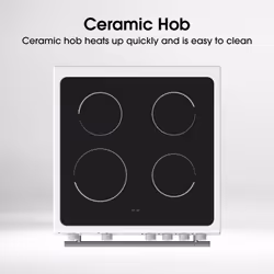 Hisense HDE3211BWUK cooker Freestanding cooker Electric Ceramic White