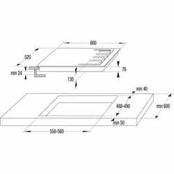 Hisense GM663XB hob Stainless steel Built-in 60 cm Gas 4 zone(s) - Additional view 8