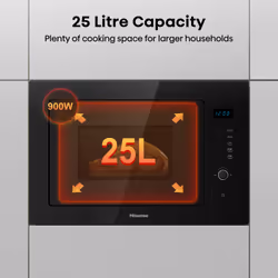 Hisense HB25MOBX7GUK microwave Black Grill microwave Built-in 25 L 900 W