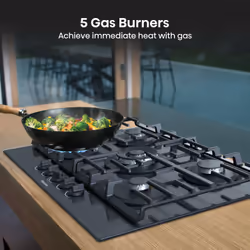 Hisense GG773B hob Black Built-in 75 cm Gas 5 zone(s)