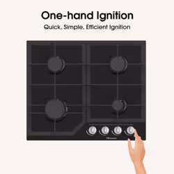 Hisense GG643B hob Black Built-in 60 cm Gas 4 zone(s) - Additional view 5