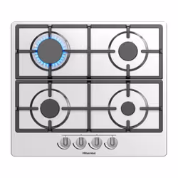 Hisense GM643XHC, Stainless steel, Built-in, 60 cm, Gas, Stainless steel, 4 zone(s)