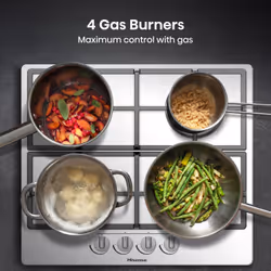 Hisense GM643XHC hob Stainless steel Built-in 60 cm Gas 4 zone(s)