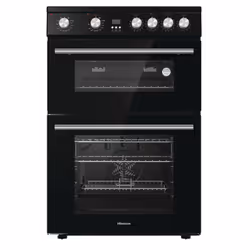 Hisense HDE3211BIBUK, Freestanding cooker, Black, Rotary, Black, Stainless steel, Front / Top front