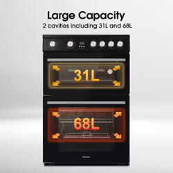 Hisense HDE3211BIBUK cooker Freestanding cooker Electric Zone induction hob Black