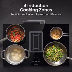 Hisense HAS949BSC hob Black Built-in 83 cm Zone induction hob 4 zone(s) Built-in hood