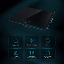 Hisense HIA64UK Black Built-in 59 cm Zone induction hob 4 zone(s)