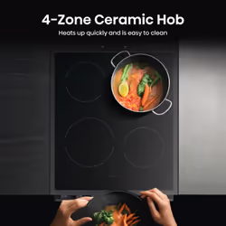 Hisense HDCEC5C10B cooker Freestanding cooker Electric Ceramic Black - Additional view 7