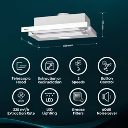 Hisense CH6T10BXUK cooker hood Built-in Stainless steel B 335 m³/h