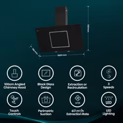Hisense CH10IN14BBUK cooker hood Wall-mounted Black A 617 m³/h