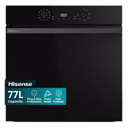 Hisense Hi2 BI624CBPGUK Built In Electric Single Catalytic, Plug & Play Oven - Jet Black