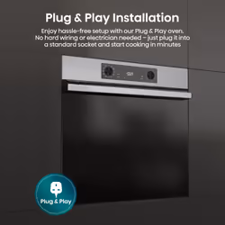 Hisense Hi2 BI622AXPGUK Built In Electric Single Steam, Plug & Play Oven - Stainless Steel/Black - Additional view 6