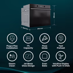 Hisense Hi2 BI622ABPGUK Built In Electric Single Steam, Plug & Play Oven - Jet Black - Additional view 5