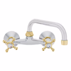 Chrome/Gold Colour Finishing Kitchen Tap Water Wall Mounted Faucet Cross Head