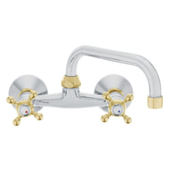 Chrome/Gold Colour Finishing Kitchen Tap Water Wall Mounted Faucet Cross Head
