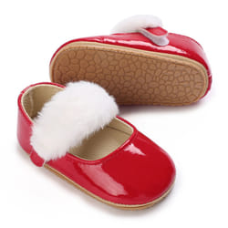 Cute White Lace Baby Girl Princess shoes Baby Moccasins Moccs Shoes - 0-6 Months, F06 Red