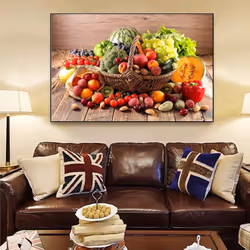 Fine Fruit Vegetable Cooking Supplie HD Posters and Prints Modern Canvas Painting Art Wall Mural Pictures for Dining Living - black, 20x30cm No Frame