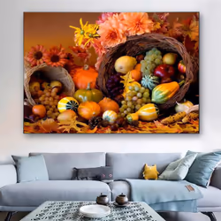 Fine Fruit Vegetable Cooking Supplie HD Posters and Prints Modern Canvas Painting Art Wall Mural Pictures for Dining Living - white, 40x60cm No Frame