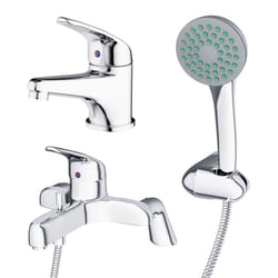 Modern Bathroom Basin Mono Tap & Bath Shower Mixer Taps Set Faucet | Studio