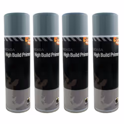 4 x Indasa Grey One Pack High Build Acrylic Based Primer 500ml Aerosol