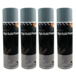 4 x Indasa Grey One Pack High Build Acrylic Based Primer 500ml Aerosol