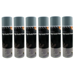 6 x Indasa Grey One Pack High Build Acrylic Based Primer 500ml Aerosol