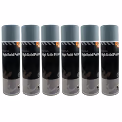 6 x Indasa Dark Grey One Pack High Build Acrylic Based Primer 500ml Aerosol
