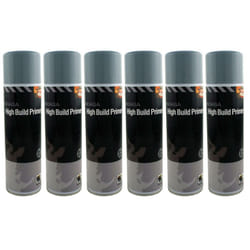 6 x Indasa Dark Grey One Pack High Build Acrylic Based Primer 500ml Aerosol