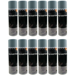 12 x Indasa Dark Grey 1K High Build Acrylic Based Primer 500ml Aerosol