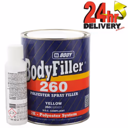 HB Body 2K HB260 Polyester Spray Filler 1 Litre Kit With 50ml Hardener