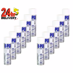U-Pol Power Can GLOSS WHITE Paint 500ml x 12 Car Spray Aerosol