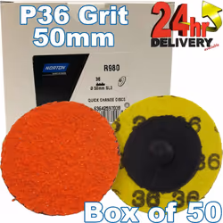 Norton 50 x 50mm P36 Grit Blaze X-Treme Disc Type 3 TR SpeedLok Box