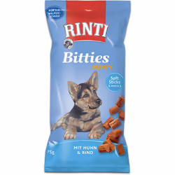 RINTI Bitties Puppy - chicken & beef, Snacks, Dog, Puppy, Beef, Chicken, 75 g, Sugar free