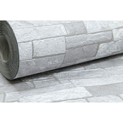 Rustic Brick 3D Effect White Light Medium Grey Textured Wallpaper