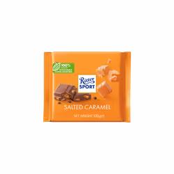 RITTER SPORT Salted Caramel Milk Chocolate 100g (Pack of 12)