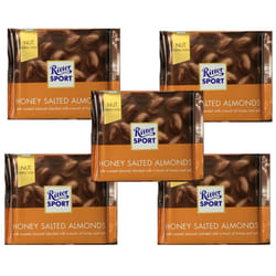 Ritter Sport Chocolate Bars Pack Of 5x 100g - Honey Salted Almonds