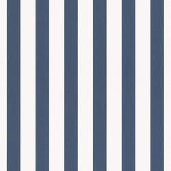 Rasch - Stripes Kids Room Dark Blue and White Nursery Wallpaper - 246049